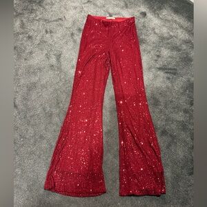 Jade by Jane wine, cranberry sequin pants